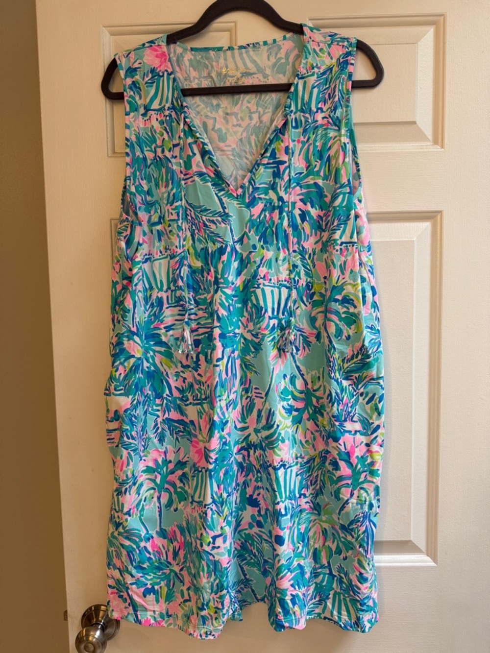 Lilly Pulitzer Aqua & Pink Tropical Sleeveless One-Piece